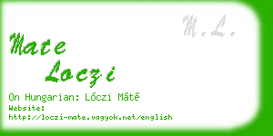 mate loczi business card